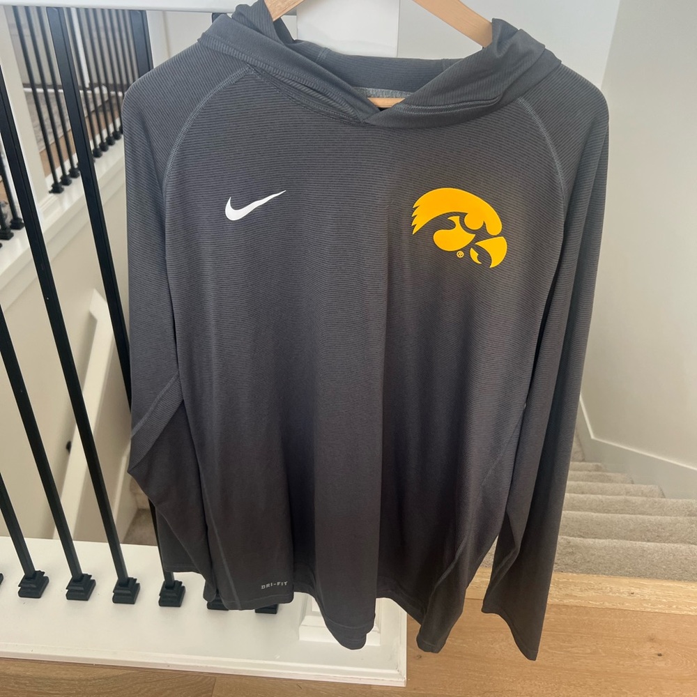 Nike Dri-Fit Gray Pullover with Hawkeye Logo